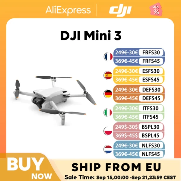 DJI Mini 3 Lekki i składany mini dron z kamerą i wideo 4K HDR 38 minut czasu lotu Prawdziwe fotografowanie w pionie Nowy Oryginalny - AliExpress