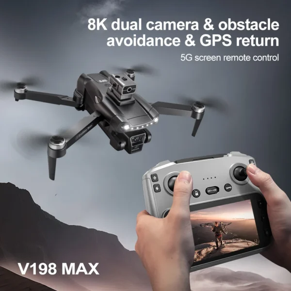 XIAOMI MIJIA V198 MAX GPS Dron Nowy z profesjonalną kamerą HD 8k WiFi/5G Bezszczotkowy Składany Quadcopter zdalnie sterowany Dron - AliExpress - obrazek 2