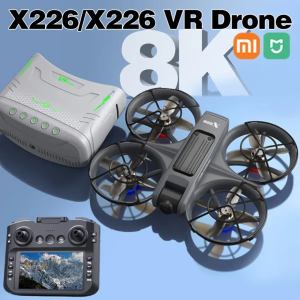 Nowy dron Xiaomi X226/X226VR, drony 8K profesjonalne HD z szerokokątną kamerą, WiFi FPV, helikopter RC, składany quadcopter z dużym ekranem - AliExpress