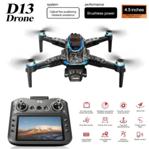 Nowy dron D13 4K Profesjonalna trzy kamery HD z dużym ekranem 5G WIFI FPV Dron Bezszczotkowy optyczny przepływ Hover Składany quadcopter - AliExpress