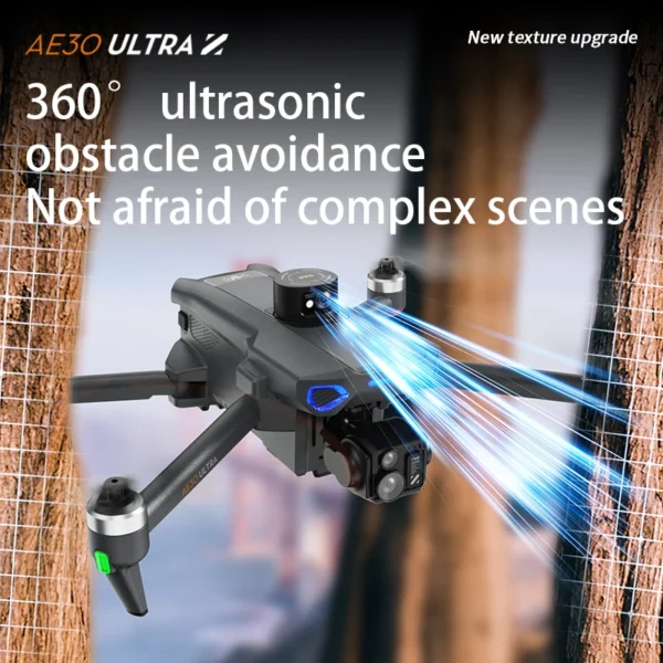 Dron GPS AE30 Ultra Profesional z kamerą 8K HD, 3-osiowym gimballem, bezszczotkowym silnikiem, funkcją unikania przeszkód, Airdrop i FPV do fotografii lotniczej i wędkowania. - AliExpress - obrazek 5