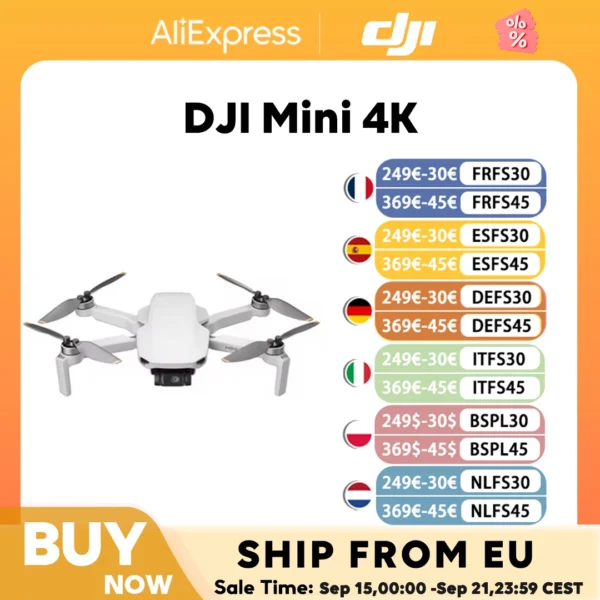 Kamera dronowa DJI Mini 4K 249g 3-osiowa stabilizacja gimbala Transmisja wideo 10 km Automatyczny powrót Odporność Długa bateria Oryginał - AliExpress