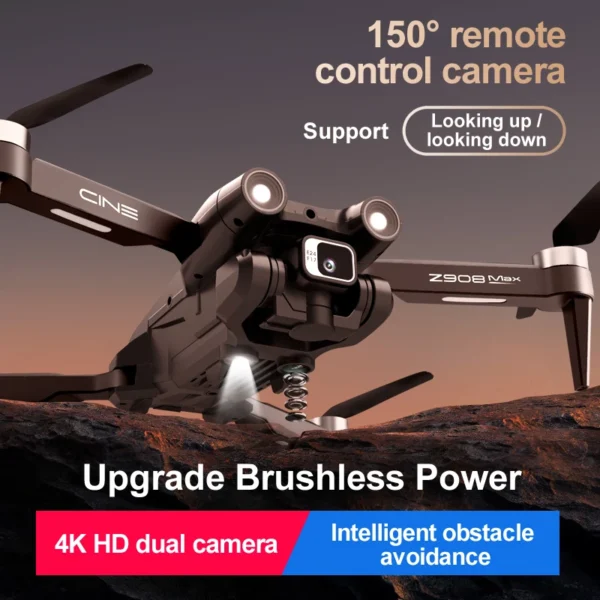 Xiaomi Z908 Pro /MAX 4K Dron Profesjonalny 8K GPS Dron Lokalizacja Przepływu Optycznego Trójstronne Unikanie Przeszkód Quadcopter Zabawki RC - AliExpress - obrazek 3
