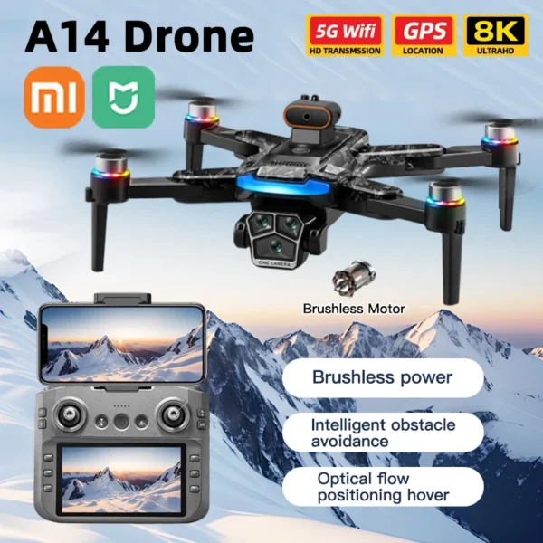 Xiaomi A14 Dron 8K Profesjonalny GPS Kamera HD Drony 5G WIFI FPV Wideo 4k UAV Duży Ekran Pilot Zdalnego Sterowania Quadcopter RC Dron - AliExpress
