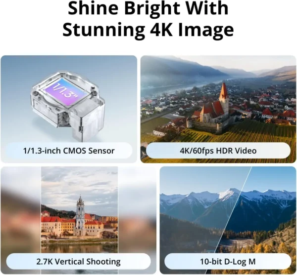 Dron DJI Flip Camera (RC-N3) 4K Lekki 3-osiowy Stabilizator Transportowy 13km Transmisja Wideo Start z Dłoni Automatyczny Powrót C0 - AliExpress - obrazek 3