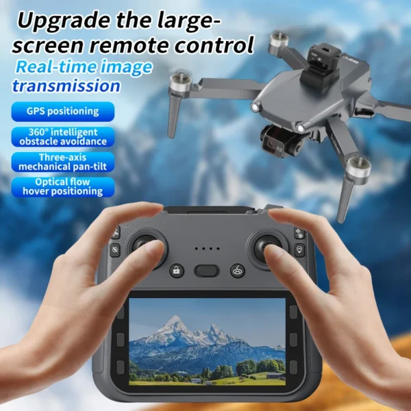 Nowy profesjonalny dron L600 Pro Max z kamerą 8K i 3-osiowym gimbalem WIFI 360 ° Ekran dotykowy FPV bezszczotkowy dron RC do unikania przeszkód - AliExpress - obrazek 6