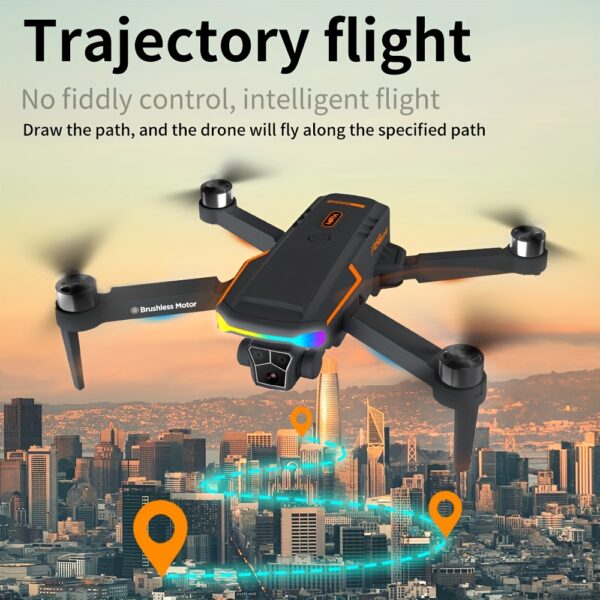 Drone F168 z podwójnymi kamerami, bezszczotkowymi silnikami, inteligentną ominięciem przeszkód 360°, pozycjonowaniem optycznego przepływu, stabilizacją zawisu, trybem bezgłowym, jednopunktowym startem/lądowaniem, składaną kontrolą zdalną, idealny prezent na urodziny dla początkujących i nastolatków
