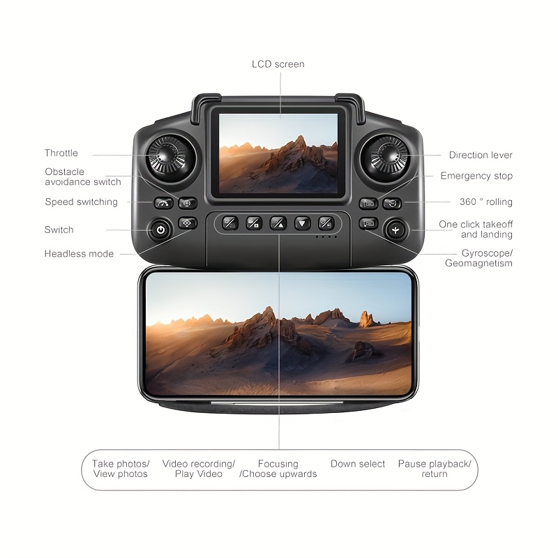 LU80 Dron z Podwójną Kamerą i Jednym Akumulatorem, Pilot z Ekranem, Płynne Widzenie, Elektrycznie Regulowany Obiektyw, Pozycjonowanie Optyczne, Inteligentny Hovering, Unikanie Przeszkód, Czterokierunkowa Detekcja, Idealny do Eksploracji na Zewnątrz, Turystyki, Rozrywki – Helikopter Sterowany Pilotowo, Aerial Photography Drone, Doskonały Prezent na Święta Bożego Narodzenia, Halloween lub Urodziny, Mini Dron,Drony Długiego Zasięgu Profesjonalne Wysokiej Jakości, - obrazek 12