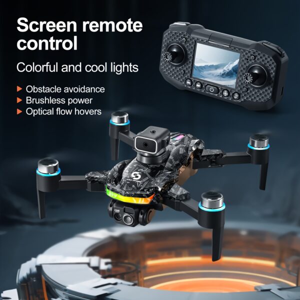 Drone S160 z Silnikiem Bezszczotkowym, Unikanie Przeszkód, Podwójna Kamera EIS & Optyczne Wznoszenie - Składany Quadcopter z em, Długi Czas Lotu, Łatwy w Obsłudze dla Początkujących i Dzieci, Idealny na Prezent Urodzinowy/Podróżniczy (Czarny/Niebieskie Akcenty) - FPV Wyścigi & Aerial Photography, Zewnętrzne Przygody, Elegancki Design, Stabilny Lot, Technologii dla Entuzjastów, Teleskopowa Kontrola, Bateria Polimerowa do Ładowania - obrazek 6