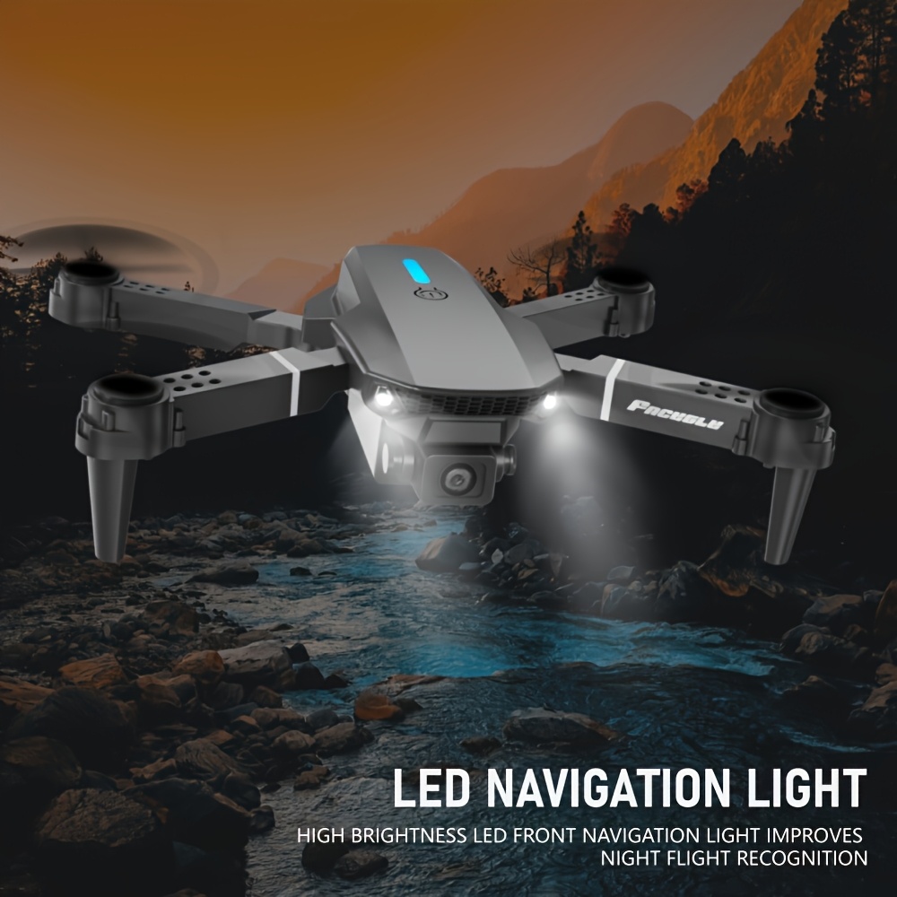 Zabawkowy dron dla młodzieży, pozycjonowanie optyczne E88, podwójne kamery, transmisja obrazu w czasie rzeczywistym, przenośny i łatwy w obsłudze, idealny dla początkujących - obrazek 4