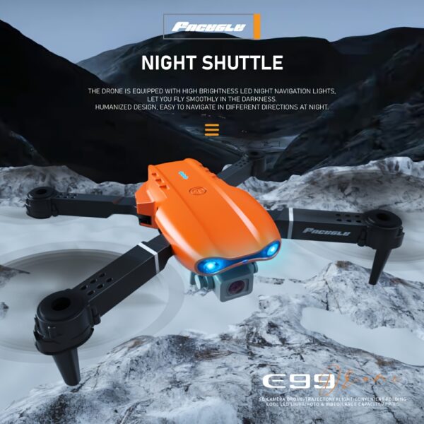 Nowy Dron E99 z Pozycjonowaniem Light Flow - WiFi, Składany, Zdalnie Sterowany, Quadcopter z Funkcją Utrzymywania Wysokości, Odpowiedni dla Początkujących i Rozrywki na Świeżym Powietrzu, Idealny Prezent na Święta - Doskonały na Boże Narodzenie, Halloween i Dzień Dziękczynienia, Nadajnik i Odbiornik RC, Mini Dron - obrazek 8