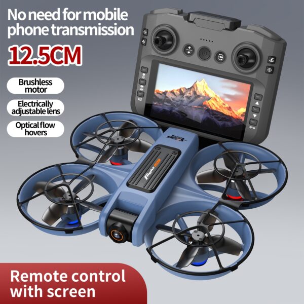 Drone S156 z Optycznym Przepływem, Podwójna Kamera ESC + Duży Ekran 4.5-calowy do Sterowania, Silnik Bezszczotkowy o Wysokiej Mocy, Pozycjonowanie Optyczne, Ochrona 360° przed Kolizjami i Antykolizyjna, Światła Nocne LED, Regulowana Prędkość, Fotografia Lotnicza, Niezbędny na Kempingu i Podróży, Prezent dla Początkujących i Dzieci, Urodzinowy Upominek - obrazek 4