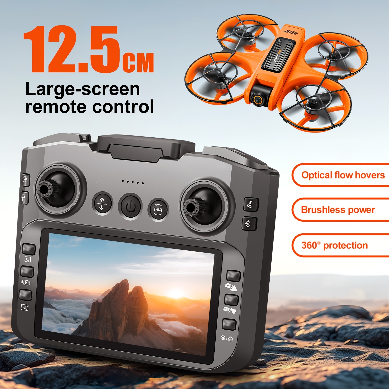 Nowy dron S156 z podwójną kamerą HD i ESC, fotografia lotnicza na zewnątrz w rozdzielczości 720P, bezszczotkowy silnik, zdalne sterowanie z ekranem o przekątnej 12,5 cm, unikanie przeszkód, obracanie 360°, jasne światła LED, składany zdalnego sterowania, prezenty świąteczne dla mężczyzn na Boże Narodzenie i Halloween - obrazek 8