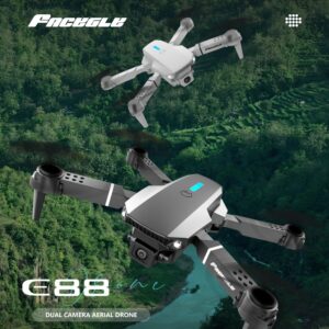 Ulepszony Dron E88 z WiFi i Utrzymywaniem Wysokości, Składany RC Quadcopter dla Początkujących, Latający na Zewnątrz i Prezent Świąteczny na Boże Narodzenie, Halloween oraz Dziękczynienie, Mini Dron z Kamerą, Dron z Kamerą, Mini Dron, Dron Rekreacyjny, Przenośny Quadcopter, Lekki Dron, Wytrzymała Konstrukcja, Stabilny Lot, Wi-Fi Drone, Hobbystyczny Dron, Dla Entuzjastów Dronów
