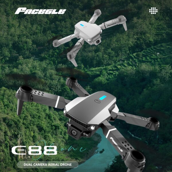 Ulepszony Dron E88 z WiFi i Utrzymywaniem Wysokości, Składany RC Quadcopter dla Początkujących, Latający na Zewnątrz i Prezent Świąteczny na Boże Narodzenie, Halloween oraz Dziękczynienie, Mini Dron z Kamerą, Dron z Kamerą, Mini Dron, Dron Rekreacyjny, Przenośny Quadcopter, Lekki Dron, Wytrzymała Konstrukcja, Stabilny Lot, Wi-Fi Drone, Hobbystyczny Dron, Dla Entuzjastów Dronów