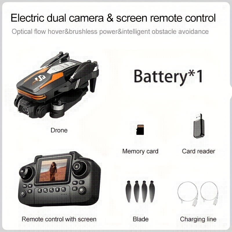 LU80 Dron z Podwójną Kamerą i Jednym Akumulatorem, Pilot z Ekranem, Płynne Widzenie, Elektrycznie Regulowany Obiektyw, Pozycjonowanie Optyczne, Inteligentny Hovering, Unikanie Przeszkód, Czterokierunkowa Detekcja, Idealny do Eksploracji na Zewnątrz, Turystyki, Rozrywki – Helikopter Sterowany Pilotowo, Aerial Photography Drone, Doskonały Prezent na Święta Bożego Narodzenia, Halloween lub Urodziny, Mini Dron,Drony Długiego Zasięgu Profesjonalne Wysokiej Jakości, - obrazek 5