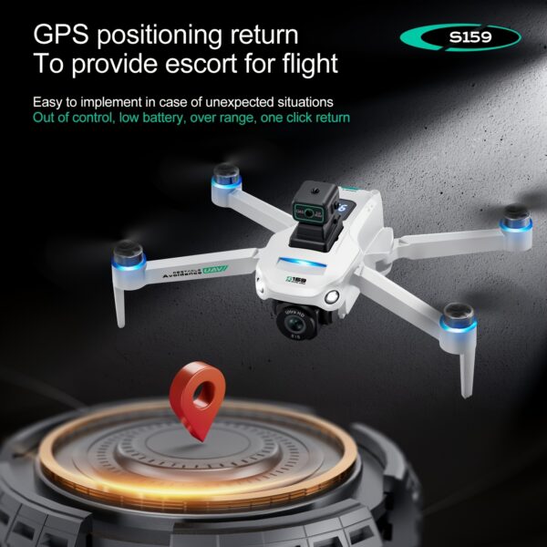 YLRC S159 Dron z GPS/posycjonowaniem przepływu, podwójna kamera, długi czas lotu, Wi-Fi FPV Quadcopter, zdalne sterowanie, wskaźnik baterii, do fotografii lotniczej, vlogowania, nieruchomości, wyścigów - idealny dla początkujących i profesjonalistów, latający na świeżym powietrzu, elegancki design, stabilny lot, profesjonalne fotografy, wysokiej klasy profesjonalny dron, zdalnie sterowany, mini dron do połowów morskich - obrazek 8