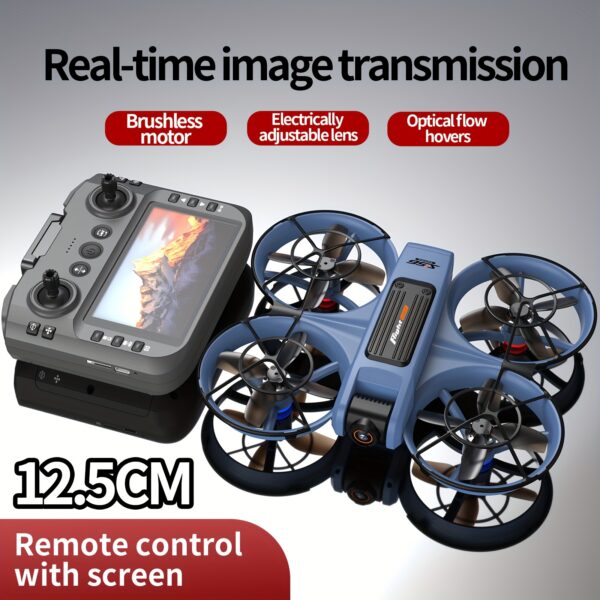Drone S156 z Optycznym Przepływem, Podwójna Kamera ESC + Duży Ekran 4.5-calowy do Sterowania, Silnik Bezszczotkowy o Wysokiej Mocy, Pozycjonowanie Optyczne, Ochrona 360° przed Kolizjami i Antykolizyjna, Światła Nocne LED, Regulowana Prędkość, Fotografia Lotnicza, Niezbędny na Kempingu i Podróży, Prezent dla Początkujących i Dzieci, Urodzinowy Upominek - obrazek 7