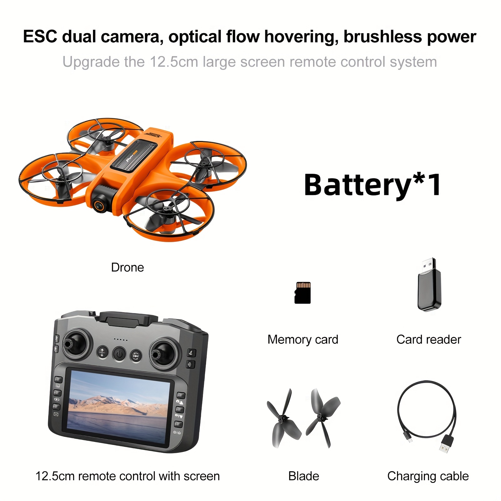 Nowy dron S156 z podwójną kamerą HD i ESC, fotografia lotnicza na zewnątrz w rozdzielczości 720P, bezszczotkowy silnik, zdalne sterowanie z ekranem o przekątnej 12,5 cm, unikanie przeszkód, obracanie 360°, jasne światła LED, składany zdalnego sterowania, prezenty świąteczne dla mężczyzn na Boże Narodzenie i Halloween - obrazek 5