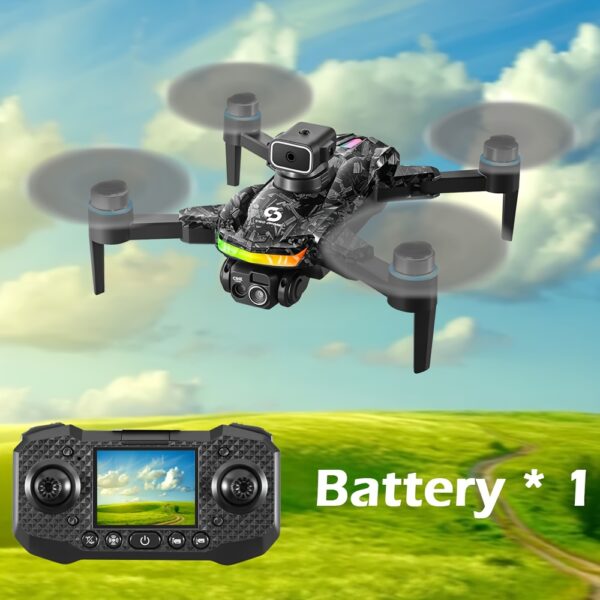 Dron S160 z podwójnymi kamerami, pilotem zdalnego sterowania z ekranem, elektrycznie regulowany aparat fotograficzny, silnik bezszczotkowy, zawis na przepływie optycznym, unikanie przeszkód, 360° flip, światła LED, akumulator ładowany, składający się quadcopter, odpowiedni dla początkujących, dzieci i dorosłych, prezent świąteczny, urodzinowy lub wakacyjny. Mini Dron, dron z goglami. Drone przyjazne osobom rozpoczynającym lotnictwo modelarskie - obrazek 3