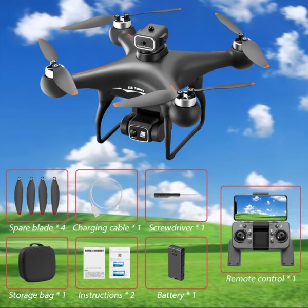 [Niezbędne do podróży Fotografia lotnicza] S116 Dron z podwójną kamerą, Hovering na przepływie optycznym, Unikanie przeszkód z czterech stron, Elektrycznie regulowana podwójna kamera, Silnik bezszczotkowy, Długa żywotność baterii, LED Night Navigation Light, Jedno-klikowe sterowanie, Odpowiednie dla początkujących, Odpowiednie dla dorosłych i młodzieży, Prezent urodzinowy/wakacyjny, Przenośny zestaw do podróżnej fotografii lotniczej - obrazek 5