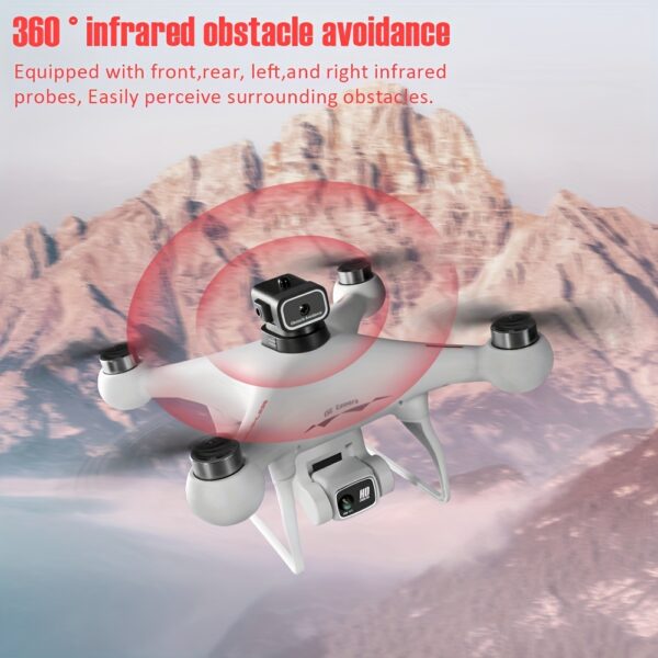 Drone S116 z Optycznym Przepływem, Podwójna Kamera ESC, Czterokierunkowe Unikanie Przeszkód - Bezpieczniejszy Lot, Silnik bezszczotkowy, Pozycjonowanie optyczne - Bardziej stabilny lot, Tryb bezgłowicowy, Prędkości zmienne można dowolnie przełączyć, Światła LED nocne, zdalnego sterowania, Jedno przyciskowe sterowanie, Bardzo odpowiedni dla początkujących, Dla dzieci i dorosłych, Idealny na podróże lub kemping, Prezent urodzinowy, Prezent świąteczny - obrazek 6