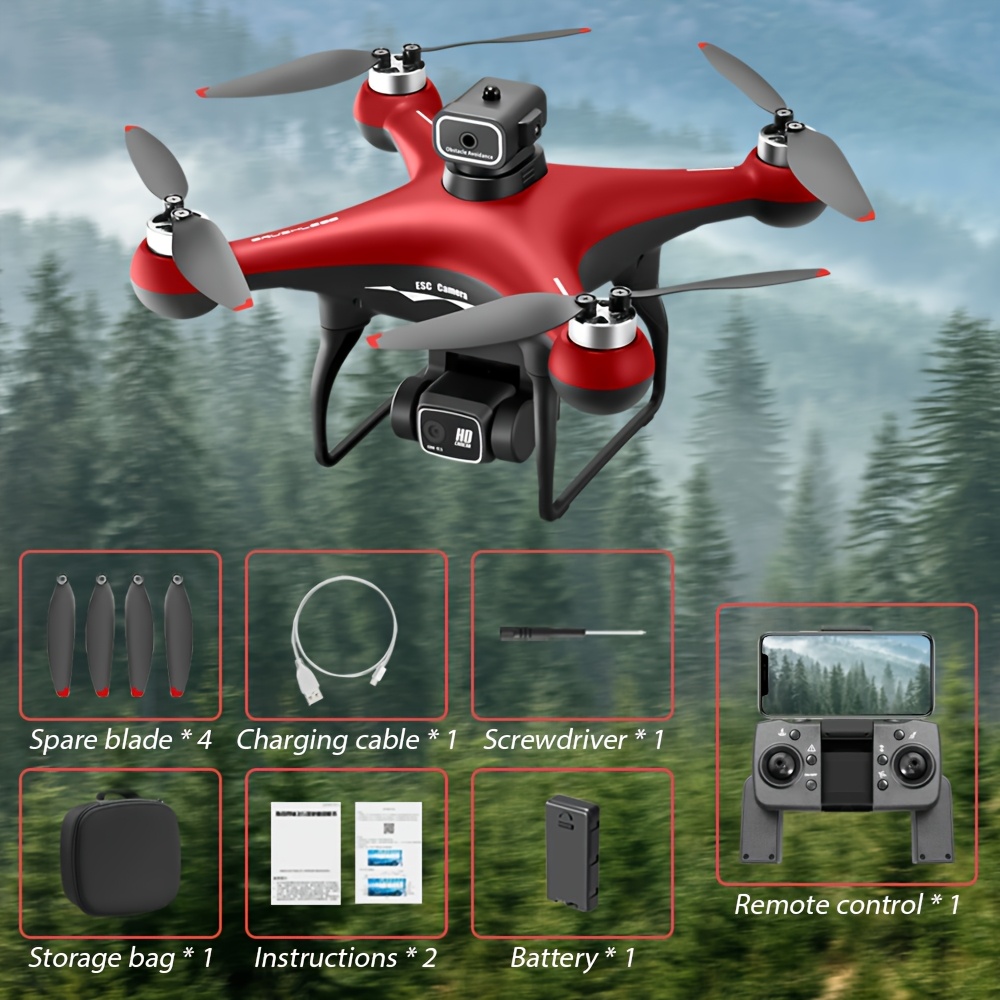 Nowo Ulepszony Dron S116 z Podwójną Kamerą i Regulowanym Kątem, Optyczne Pozycjonowanie - Stabilniejszy Lot, Silnik Bezszczotkowy - Duża Moc, Inteligentne Unikanie Przeszkód - Bezgłowicowy Tryb, z Światłami LED, Prezent Urodzinowy, Obsługa Jednym Kluczem - Odpowiedni dla Początkujących, Dron dla Początkujących, Ylrc - obrazek 3