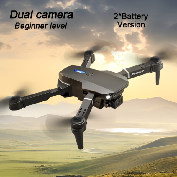 FACEGLE dron z funkcją unikania przeszkód - zasięg 1968,5 cala, prędkość 4 m/s, żywotność baterii 5 minut, pilot zdalnego sterowania, utrzymywanie wysokości, 2025 najnowszy składany dron, ładowanie USB, akumulator litowo-polimerowy, do użytku wewnątrz i na zewnątrz, idealny prezent świąteczny, Dron z Ekranem, Fotografia Lotnicza,Przenośny Design,Trwała Konstrukcja,Entuzjaści Technologii - obrazek 5
