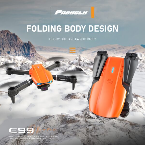 Nowy Dron E99 z Pozycjonowaniem Light Flow - WiFi, Składany, Zdalnie Sterowany, Quadcopter z Funkcją Utrzymywania Wysokości, Odpowiedni dla Początkujących i Rozrywki na Świeżym Powietrzu, Idealny Prezent na Święta - Doskonały na Boże Narodzenie, Halloween i Dzień Dziękczynienia, Nadajnik i Odbiornik RC, Mini Dron - obrazek 6
