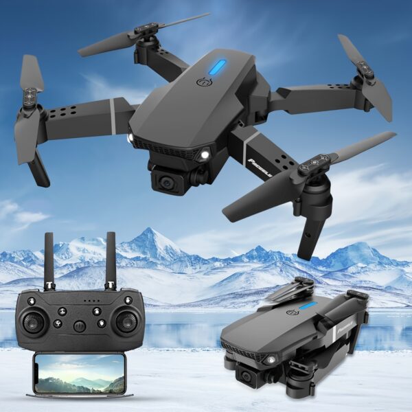FACEGLE E88 Dron z Podwójną Kamerą i Startem Jednym Przyciskiem, Sterowanie przez Aplikację Wi-Fi, Wideo 480P HD, Czas Lotu 5 Minut, Wysokość 50m, Prędkość 4m/s, Masa Startu 92g, Zasięg Kontroli 50m, Ładowanie przez USB, Idealny dla Początkujących i na Kemping, Dron dla Początkujących, Dron do Campingu, Elegancki Design, Wytrzymała Konstrukcja, Mini Dron