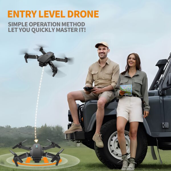 2025 Nowy E88 Składany Dron z Podwójną Kamerą, Pozycjonowanie Przepływem Optycznym + WIFI+ Łopatki z Ramką Zabezpieczającą, Quadcopter na Pilota dla Dorosłych i Dzieci, Łatwy w Użytkowaniu & Przechowywaniu, Prezent na Święto Dziękczynienia Halloween urodziny, Dron dla Początkujących,Dron Podróżny,Kompaktowa konstrukcja,Przenośny Dron,Wysokiej jakości wykonanie,Stabilny Lot,Prezent Świąteczny,Prezent Technologiczny - obrazek 6