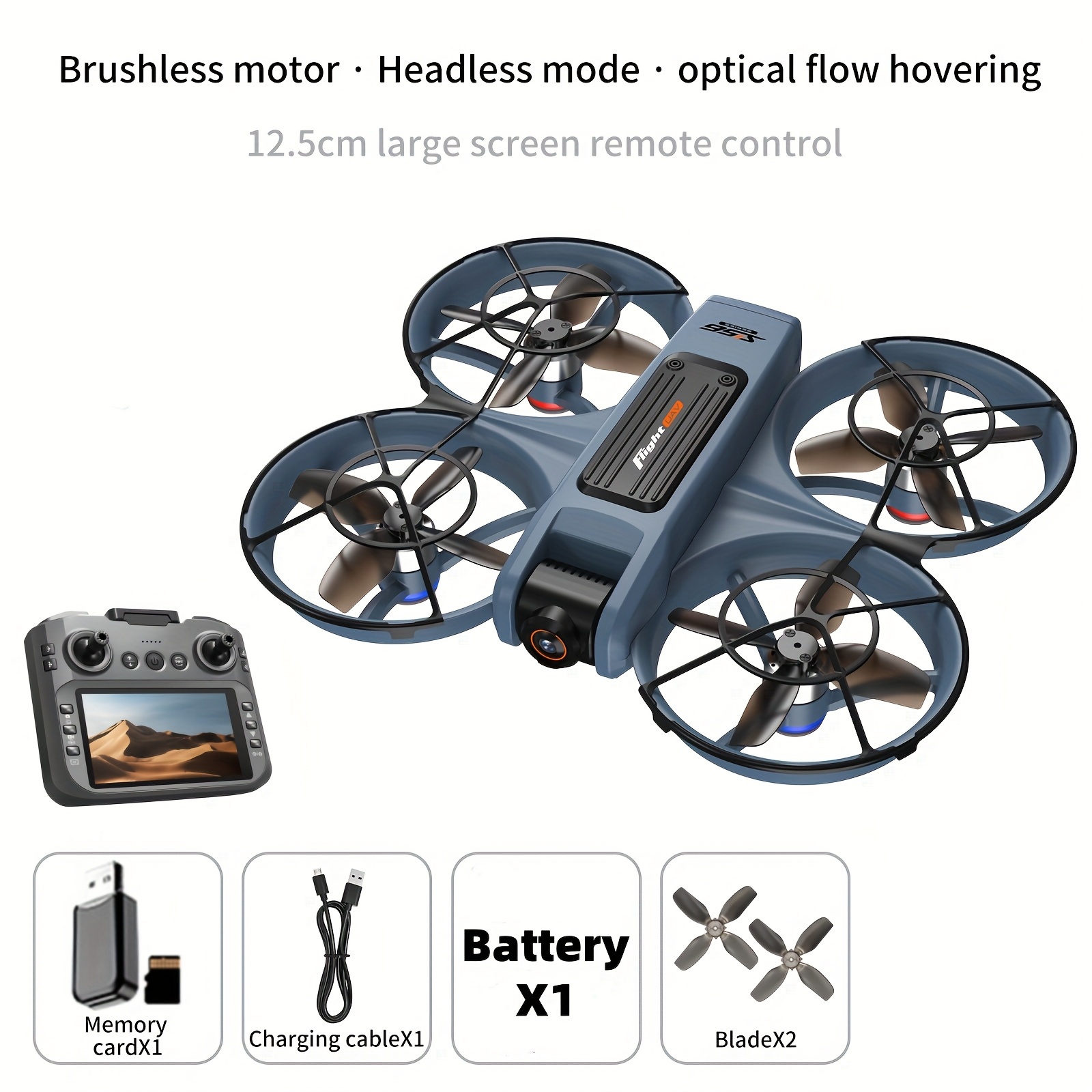 Nowy dron S156 z podwójną kamerą HD i ESC, fotografia lotnicza na zewnątrz w rozdzielczości 720P, bezszczotkowy silnik, zdalne sterowanie z ekranem o przekątnej 12,5 cm, unikanie przeszkód, obracanie 360°, jasne światła LED, składany zdalnego sterowania, prezenty świąteczne dla mężczyzn na Boże Narodzenie i Halloween - obrazek 7