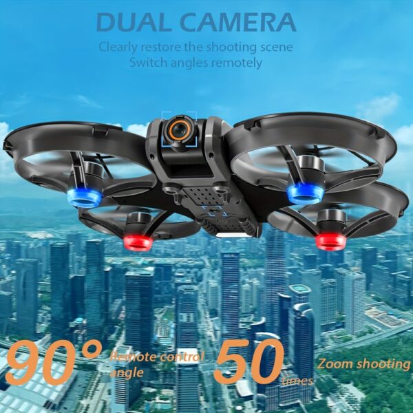 Drone S156 z Podwójnymi Kamerami, Dużym Ekranem i em, Silnikiem Bezszczotkowym - Duża Moc, Optyczne Pozycjonowanie Przepływu - Bardziej Stabilny Lot, Podwójne Kamery z Elektrycznym Regulacją Kąta, Korpus z LED, Ochrona 360° - Antykolizyjny, Dla Początkujących, Prezent Świąteczny, Prezent Urodzinowy - obrazek 8