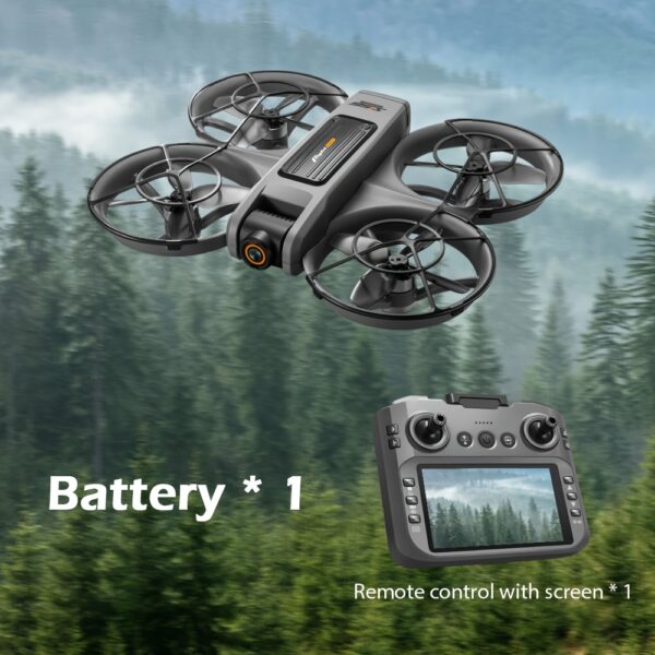 Nowy Dron z em S156, Dron z Podwójną Kamerą i ESC - Możliwość Fotografii z Powietrza, z em o Dużym Ekranie, Ochrona 360° - Bezpieczny i Antykolizyjny, Silnik Bezszczotkowy - Mocna Siła, Optyczne Pływające Zawieszanie - Stabilniejszy Lot, z LED Nocnymi Światłami, Przełączanie Prędkości, Tryb Bezgłowy, Prezent Urodzinowy, Prezent Świąteczny - obrazek 5