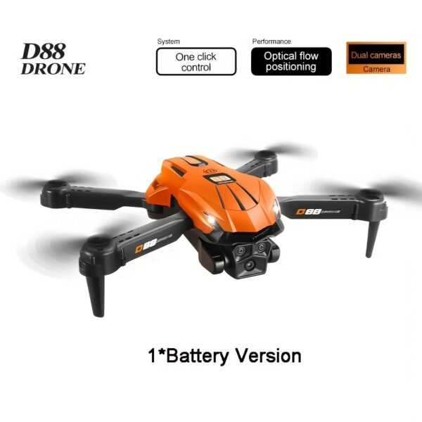 Nowy D88 Lekki Drone z Podwójną Kamerą, Wygląd w Stylu Samochodów Sportowych, Pozycjonowanie Przepływem Optycznym, Tryb Bezgłowy, Jednoprzyciskowe Start i 360° Flip – Idealny dla Początkujących Nastolatków do Zabaw na Zewnątrz, Wygodne Urządzenie Rozrywkowe, Dron Długiego Zasięgu,Dron z Ekranem,Dron Długodystansowy,Dron wewnętrzny, Dron Rekreacyjny do Ogrodu,Praktyka Drona dla Początkujących,Dron z Jednym Klawiszem Startu,Dron z Optycznym Przepływem,Przyjazna Estetyka Drona, - obrazek 5