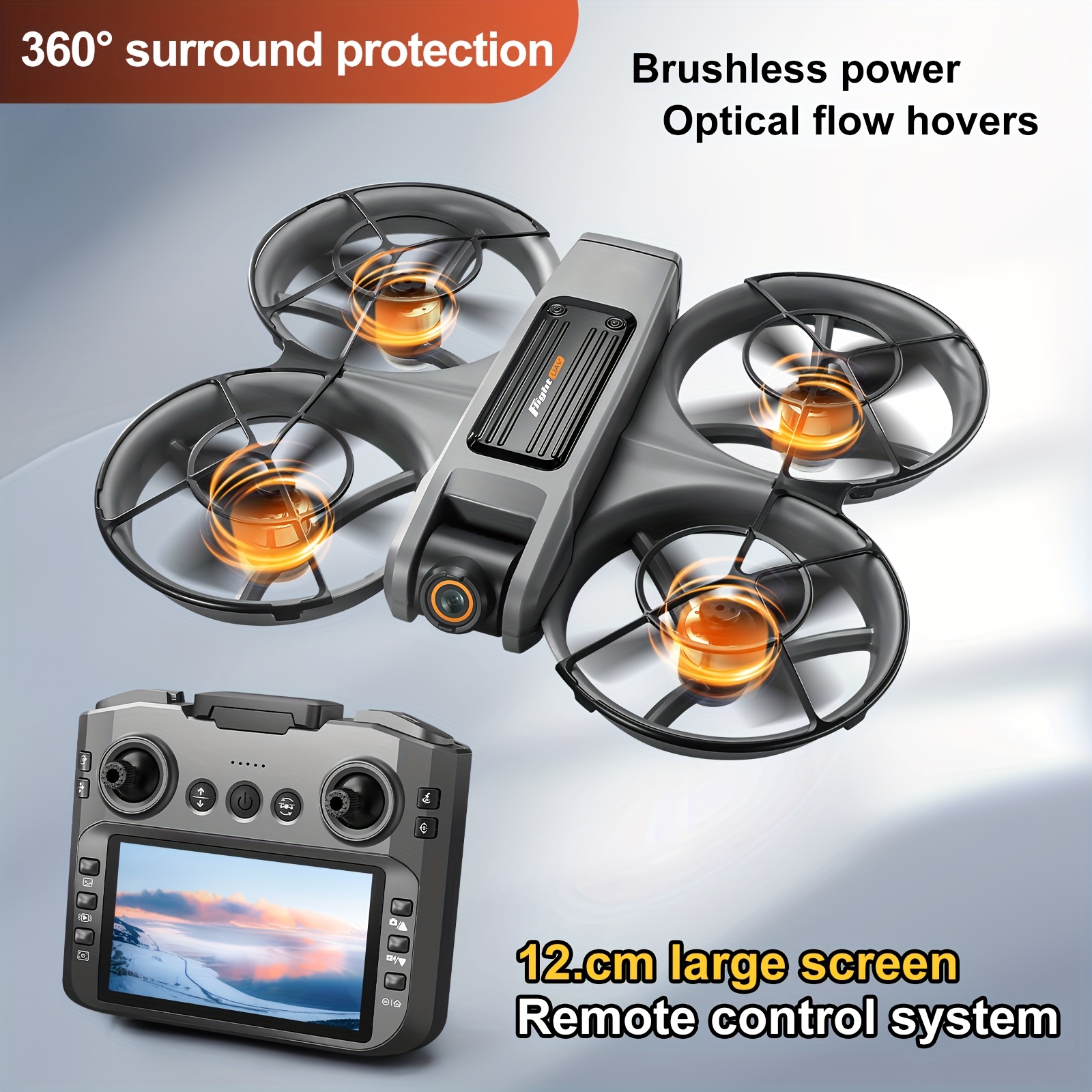 Nowy dron S156 z podwójną kamerą HD i ESC, fotografia lotnicza na zewnątrz w rozdzielczości 720P, bezszczotkowy silnik, zdalne sterowanie z ekranem o przekątnej 12,5 cm, unikanie przeszkód, obracanie 360°, jasne światła LED, składany zdalnego sterowania, prezenty świąteczne dla mężczyzn na Boże Narodzenie i Halloween - obrazek 4