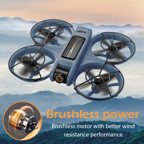 Ulepszony Dron S156 z Silnikiem Bezszczotkowym, Potężny Lot, Pozycjonowanie Optyczne & Ochrona Przed Kolizjami, FPV Quadcopter z Podwójną Kamerą, Tryb Headless, Kontrola Prędkości, LED Nocne Światła, Długi Czas Lotu – Idealny dla Początkujących, Fotografia Aerialna, Wyścigi, Kemping, Prezenty na Urodziny/Swięta – Kompatybilny z Pilotem z Dużym Ekranem, Sprzęt Campingowy, Elegancki Design, Zaawansowana Technologia, dla Miłośników Tech - obrazek 4