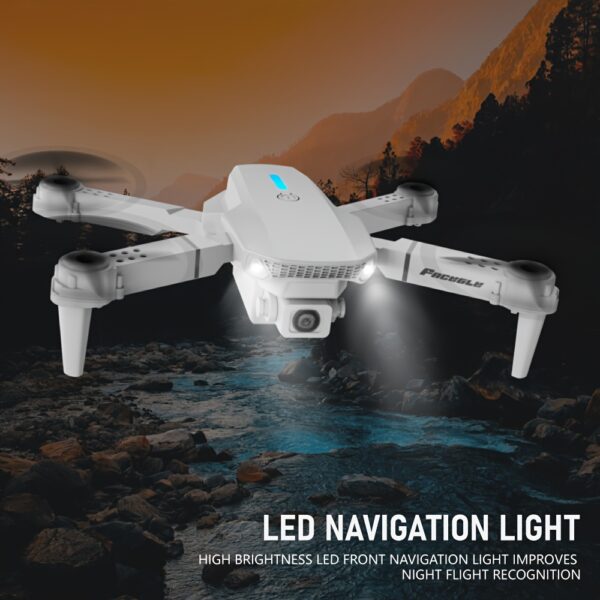 Drone z Podwójną Kamerą E88 z Optycznym Pozycjonowaniem Przepływu, Inteligentne Unoszenie się w Powietrzu, Wideo 480P HD, Ładowanie przez USB, Zasięg 50m i Prędkość 4m/s, Lekki 92g, Szary - Dron do Fotografii Lotniczej na Zewnątrz/Wewnątrz, Idealny Prezent dla Mężczyzn, Gadżet Technologiczny | Dron z Podwójną Kamerą | Wysokiej Jakości Obrazy - obrazek 11