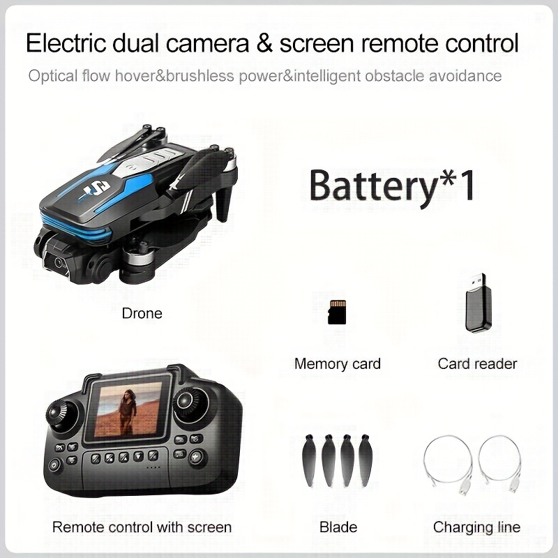 LU80 Dron z Podwójną Kamerą i Jednym Akumulatorem, Pilot z Ekranem, Płynne Widzenie, Elektrycznie Regulowany Obiektyw, Pozycjonowanie Optyczne, Inteligentny Hovering, Unikanie Przeszkód, Czterokierunkowa Detekcja, Idealny do Eksploracji na Zewnątrz, Turystyki, Rozrywki – Helikopter Sterowany Pilotowo, Aerial Photography Drone, Doskonały Prezent na Święta Bożego Narodzenia, Halloween lub Urodziny, Mini Dron,Drony Długiego Zasięgu Profesjonalne Wysokiej Jakości, - obrazek 3
