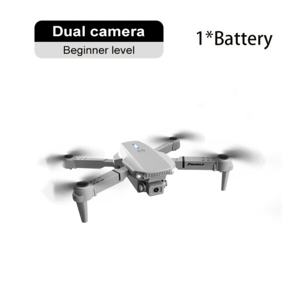 Drone E88, quadcopter z jednym kliknięciem startu, akrobacje lotnicze, podwójna kamera do nagrywania życia, Dron Rekreacyjny,Fotografia Lotnicza,Składany Dron,Lekki Dron,Silnik bezszczotkowy,Stabilny Lot,Dron dla Hobbystów,Dron dla Początkujących,Miłośnicy Fotografii,Hobbyści Technologii - obrazek 5