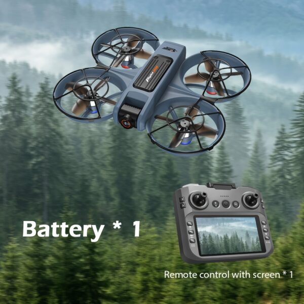 Nowy Dron z em S156, Dron z Podwójną Kamerą i ESC - Możliwość Fotografii z Powietrza, z em o Dużym Ekranie, Ochrona 360° - Bezpieczny i Antykolizyjny, Silnik Bezszczotkowy - Mocna Siła, Optyczne Pływające Zawieszanie - Stabilniejszy Lot, z LED Nocnymi Światłami, Przełączanie Prędkości, Tryb Bezgłowy, Prezent Urodzinowy, Prezent Świąteczny - obrazek 3