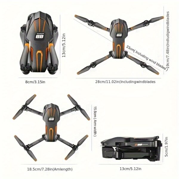 Nowy D88 Lekki Drone z Podwójną Kamerą, Wygląd w Stylu Samochodów Sportowych, Pozycjonowanie Przepływem Optycznym, Tryb Bezgłowy, Jednoprzyciskowe Start i 360° Flip – Idealny dla Początkujących Nastolatków do Zabaw na Zewnątrz, Wygodne Urządzenie Rozrywkowe, Dron Długiego Zasięgu,Dron z Ekranem,Dron Długodystansowy,Dron wewnętrzny, Dron Rekreacyjny do Ogrodu,Praktyka Drona dla Początkujących,Dron z Jednym Klawiszem Startu,Dron z Optycznym Przepływem,Przyjazna Estetyka Drona, - obrazek 2